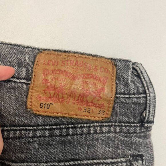 LEVI'S LEVIS Mens 510 Skinny Fit Jeans Gray Grey Acid Wash Skinny Jeans W32 L32 - Picture 13 of 16